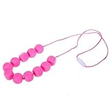MyBoo Autism/Sensory/Teething Chewable Funky Square Beaded Necklace - Pink [並行輸入品]