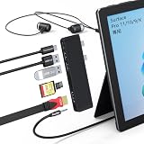 Surface Pro 11 10 9 ハブ4K HDMI,Surface Pro 9 変換アダプタ USB-C Thunderbolt 4 (8Kビデオ+40Gデータ+100W充電)、2X USB3.0、SD/TF(Micro SD)カードスロット、3.5mmオーディオ、Surface Pro 9 USBハブ トリプルディスプレイ サーフェス Pro 11/10/9/X ドック