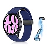 [RicYeel] 20mm 磁気付き シリコンバンド Samsung Galaxy Watch 7/6/5/4/FE(40mm 44mm) 対応 交換ベルト マグネット付き 装着簡単 柔らかい ストラップ 柔らかい 替えベルト Galaxy Watch 6 Classic(43mm 47mm)/5 Pro 45mm/4 Classic 用 交換ベルト (グレー)