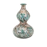 IMAX 89353 Glacier Glass Vase, Turquoise [並行輸入品]