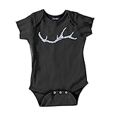 PepperRoo Rhinestone Elk Antler Black Infant Onesie/Bodysuit (0-3 Months) by PepperRoo