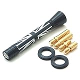 （IP MINI） ヘリカル ショート アンテナ BMW MINI ミニ クーパー 汎用 FM AM ラジオ (7.7cm, グレーユニオン)