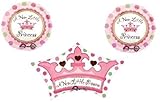 loonballoon Girl New Little Princess Tiaraドットベビーシャワー( 3 )パーティーマイラーバルーンセット