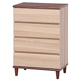 不二貿易(Fujiboeki) チェスト ブラウン・ナチュラル 幅60×奥行39.5×高さ89cm ツートン 98687