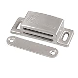 uxcell マグネットキャッチ　長方形の形状　シルバートーン　金属　戸棚マグネットキャッチ　6.5センチ