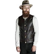 SCHOTT バッファロー ダークブラウン レザーベスト L BUFFALOW LEATHER