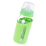 Baoblaze 全3色　ベビーマグ　授乳　6ヵ月から　シリコン　ガラス - 緑