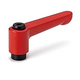 NBK 機械要素部品 クランプレバー(めねじ)フラットタイプ LHF-8-RD (レッド)