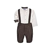 Boys Clothingセット – Tweed Shorts W /サスペンダーとクリームシャツ カラー: ブラウン