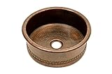 15 in. Round Bar Vessel Tub Sink with 2 in. Drain Size [並行輸入品]