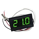 Dovewill デジタル　温度センサー　熱電対　パネルメーター　赤/青/緑　プローブ付き　-30℃-800℃　 - 緑