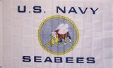 新しいLarge 3 ftx5ftホワイトSeabees Navy Storeバナー国旗