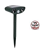 Hanaure 動物撃退器 超音波 ソーラー式 庭ガード 防滴構造 駆除LEDライト 簡単設置 庭園を保護 鳥 ネズミ 犬 野良猫 害獣撃退 防水