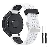 [Aoouik] GARMIN用 ガーミン 交換ベルト バンド Foreathlete/Forerunner 220J 230J 235J 620J 630J 735XTJ 対応 シリコン製 工具付き 5色 (白/黒)