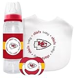 NFL Kickoff Collecton Baby Gift Set (Includes: Bib, Bottle & Pacifier) (Kansas City Chiefs) by Baby 