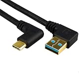 KKM-ラブショーUSB Type C 3.2方向変換 ケーブル, 0.25m 0.5m 1.0m 1.5m 1.8mUSB-A オスto USB-C オス 90度 L字型角度変換 ケーブル高耐久 超急速充電 56Kレジスタ実装 新しいMacBook/Nintendo Switch/Type-C機器対応 (USB左LtoTypec侧0.25m)