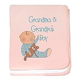 CafePress – Grandma and Grandpa 's Boy – スーパーソフトベビー毛布、新生児おくるみ ピンク 04839912436832E