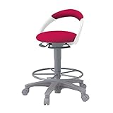 イトーキ サポートスツール 背付 足掛付キャスター脚 布張り PCK-1102GB-M5 ラズベリーレッド