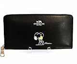 スヌーピー コーチ 財布 ブラック COACH X Peanuts Ltd SNOOPY Zip Around Black Wallet [並行輸入品]