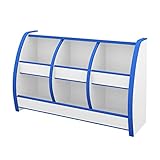 【JAJAN】おもちゃばこ ワイド 幅95cm ブルー［完成品]【知育家具EVAキッズシリーズ】OB-95MB_s