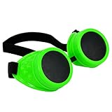 SODIAL(R) サイバーゴーグル　蒸気ゴスコスプレ　ビンテージなゴーグル　錆付き　緑と黒