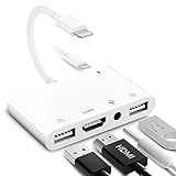 i-Phone USB 変換アダプター HDMI 変換ケーブル 双方向 データ転送 OTG対応 1080P Lightn-ing Digital AVアダプタ 5 in 1 USBカメラアダプタ i-Phone イヤホン 変換 充電ケーブル i-Phone i-Pad専門用 IOS16対応 設定不要 操作簡単 プラグ＆プレイ