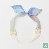 【Tomorrow and Everyday】 ベビー用 うさ耳 シフォン リボン ヘアバンド ヘアアクセサリー 誕生日 記念日 (グラデーションブルー)