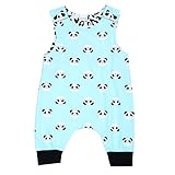 Domybestベビー服 ロンパース　夏　男女兼用ボディスーツ　コットン　赤ちゃんカバーオール　袖なし　可愛いパンダ　カジュアル　新生児　出産祝い