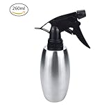 Wholehot　ガーデニングスプレーボトル　260ml　霧吹き　ステンレス噴霧器　ノズル調整可能　水を注ぐ　詰め替え容器　散水用具　漏れ防止　スプレー調味料ボトル　菜園植物/美容院/バーベキュー用　