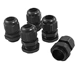 uxcell 10-13mm 5　PG6　プラスチック製防水ケーブルグランドジョイント　ブラック