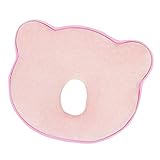 【アレス・マニフィカ】 ベビーピロー 赤ちゃんの絶壁防止 ドーナツ枕 人気 くまさん デリケートな頭を優しくサポート (ピンク) かわいい低反発ドーナツ枕 新生児の頭を綺麗に整える 正規国内発送 全品