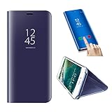 Xiaomi Redmi 6Aインチケース、SevenPandaスマートクリアビューウィンドウ電気メッキPCミラーフリップフォリオケースRedmi 6A用の超薄型全身保護ケースブラックウルトラシンPC