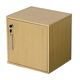 快適ホームズ 収納家具 キューブボックス 鍵付き ナチュラル 96975