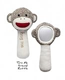Classic Sock Monkey "hug me" Turn & See! Mirror Rattle [並行輸入品]