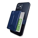 エレコム カードポケット ソフトレザー スタンド機能付き 磁気吸着 MAGKEEP iPhone12シリーズ対応 カード1枚収納 ネイビー AMS-BPDSNV