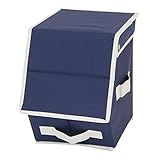 カラーボックスに収まる「フラップインナーボックス ハーフ」【IT】ネイビー(#9837011-32775) 約19×27×25cm カラーボックス 蓋付き フラップ扉 布製 ファブリック