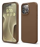 【elago】 iPhone15ProMax 対応 ケース 耐衝撃 傷 指紋 防止 シリコン スマホケース スリム 衝撃吸収 サラサラ 手触り シリコンケース [ Apple iPhone15 ProMax アイフォン15 プロマックス 対応 携帯ケース ] iPhone15ProMaxケース SILICONE CASE ブラウン