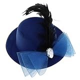 B Baosity 全４色　子供　女の子　ヘッドドレス　髪飾り　ミニトップハット　カクテルハット　ちょう結び　ヘアアクセサリ　欧風 　パーティー　結婚式用 - ロイヤル