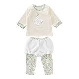 (チャックル) chuckle *スウィートガール*スワントレーナー&ボアパンツセット アイボリー 60-70cm P3179-70-11