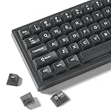 キーキャップ 115キー Womier キーボードキーキャップ ジェリー、ブラックキーキャップ クリア 60 65 75 100％、チェリーMX、Kailh、Outemu、Gateron メカニカルキーボード用透明でかわいいカスタムキーキャップセット