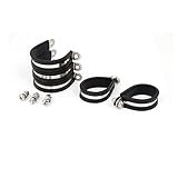 uxcell　ホースバンド Pクリップ EPDMゴム付き 　42mm　304ステンレス鋼　5個入り　ブラック