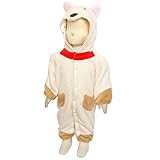 ベビー カバーオール 動物 着ぐるみ ふわもこもこ フリース なりきり コスチューム ホワイト-柴犬 70cm