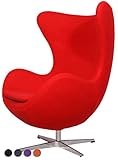 stylesimo Arne Jacobsen Egg Chair inプレミアムウール生地 レッド CF026-W