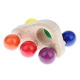 Lovoski 木製　車のおもちゃ　プッシュ　赤ちゃん　握り力を訓練　知育玩具　面白い　ギフト