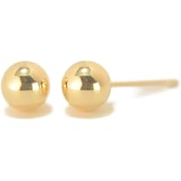Amazon | K18イエローゴールド丸玉ピアス 4mm ボールピアス 18金 K18 1