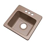 Dekor Sinks 27304Q Duxbury Composite Granite Prep Sink with Three Holes, 16", Natural [並行輸入品]