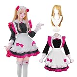 [CR ROLECOS] 星野ルビー コスプレ衣装 メイド服 ほしの るびい 推し子 コスプレ 仮装 大人用 フルセット COSPLAY（有馬 かな カフェメイド服、S）