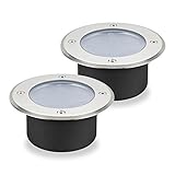 埋め込み式 LED ガーデンライト ソーラー発電式 電源不要 屋外用 防水 ESL-01 (2個セット)