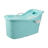 TIDLT バスタブ 大人のバスタブ 子供用浴槽 世帯 PP材料 120 * 56.5 * 63 * CM ピンク 青 ホワイト グリーン (色 : 青)