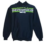 Seattle Seahawks大人用サイズSフード付きスエットシャツ – ネイビーブルー&ライムグリーン